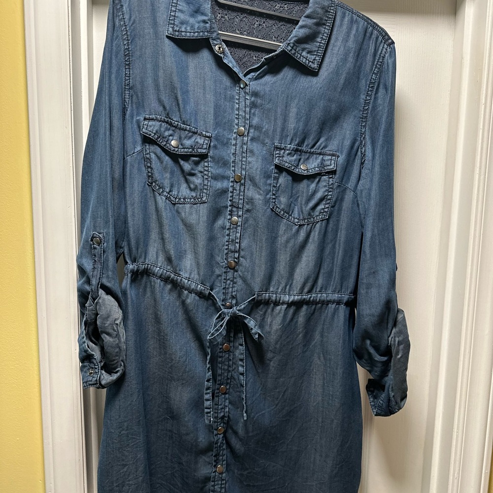 Maurices Blue Denim Midi Dress